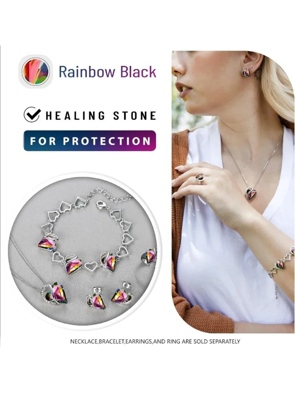 Infinity Love Birthstone Heart Crystal Pendant Necklace - Adjustable 18